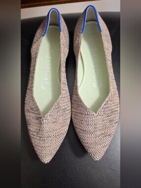 Rothy’s The Point Star Dust Metallic Pointed Flats Sz 7.5 NWOT